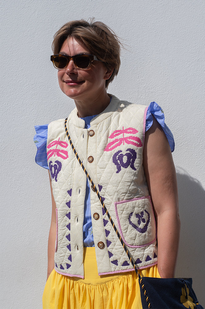 Lolly's Laundry Cairo Creme Vest - The Mercantile London
