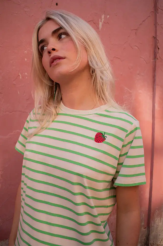 Lolly's Laundry Roma Green Stripe T-Shirt - The Mercantile London