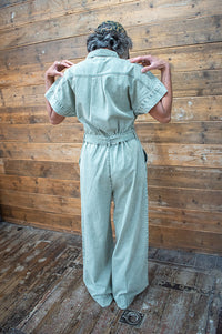 Lolly's Laundry Mathilde Dusty Green Denim Jumpsuit - The Mercantile London
