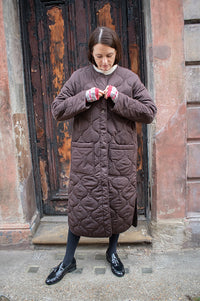 Object Jallie Java Long Quilted Jacket - The Mercantile London