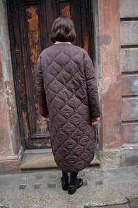Object Jallie Java Long Quilted Jacket - The Mercantile London