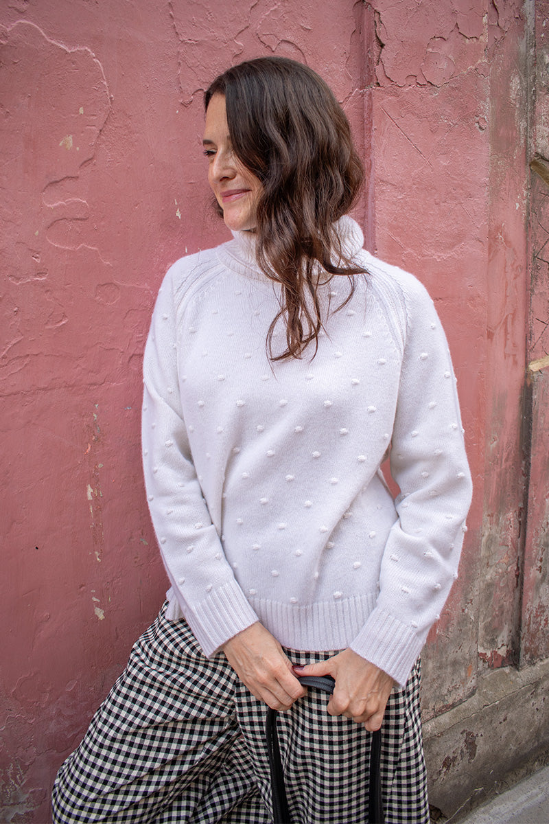 Loop Dorothy Chalk Bobble Roll Neck Jumper - The Mercantile London