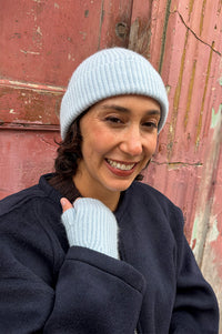 Loop Coco Whisper Blue Cashmere Mitts - The Mercantile London