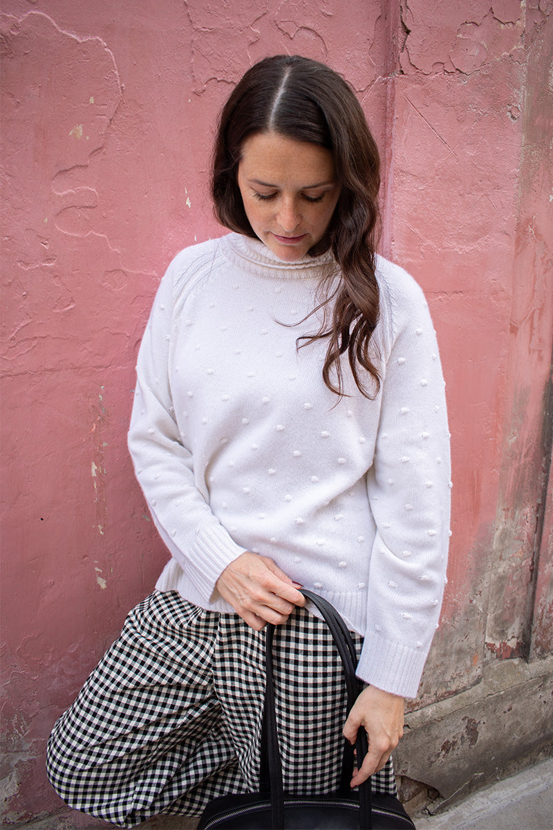 Loop Dorothy Chalk Bobble Roll Neck Jumper - The Mercantile London