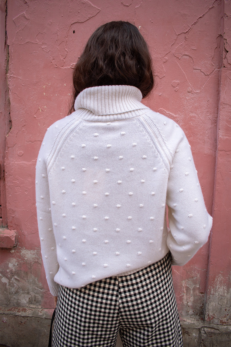 Loop Dorothy Chalk Bobble Roll Neck Jumper - The Mercantile London