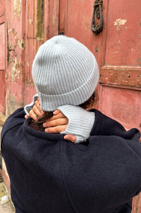 Loop Coco Whisper Blue Cashmere Mitts - The Mercantile London