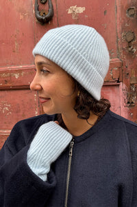 Loop Coco Whisper Blue Cashmere Mitts - The Mercantile London