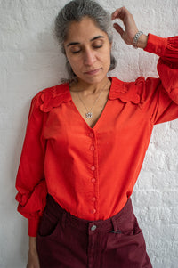 Louche Pallas Paprika Ric Rac Trimmed Blouse - The Mercantile London