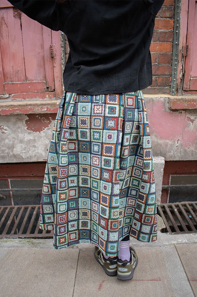 Louche Pasadena 70's Jacquard Midi Skirt - The Mercantile London