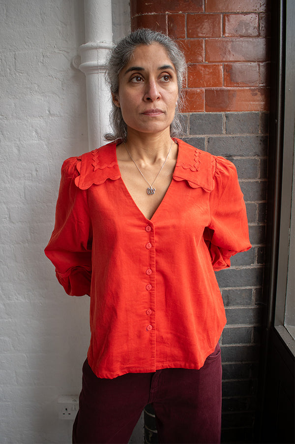 Louche Pallas Paprika Ric Rac Trimmed Blouse - The Mercantile London