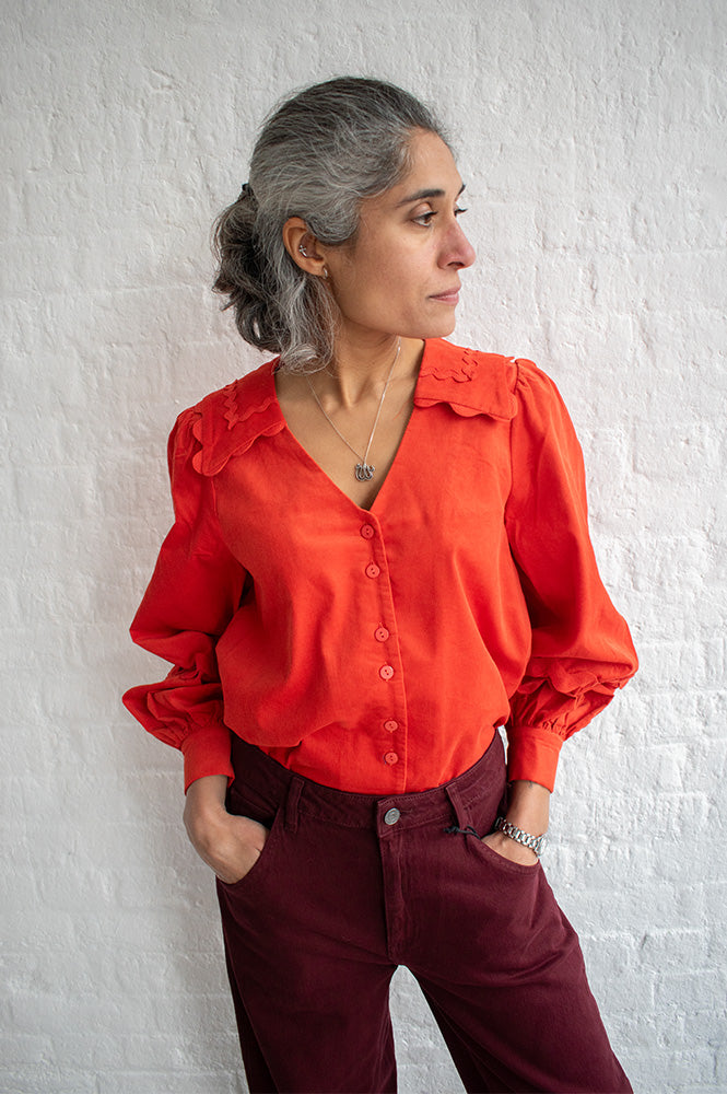 Louche Pallas Paprika Ric Rac Trimmed Blouse - The Mercantile London