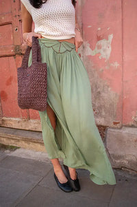 Louizon Kalin Green Maxi Skirt - The Mercantile London