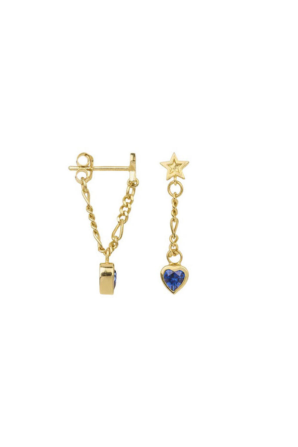 Anna + Nina Single Platonic Love Chain Stud - The Mercantile London