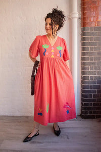 Lowie Etta Washed Red Dress - The Mercantile London