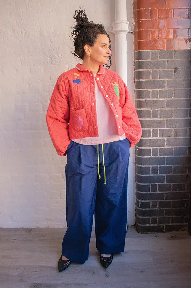 Lowie Seersucker Applique Red Jacket - The Mercantile London