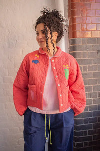 Lowie Seersucker Applique Red Jacket - The Mercantile London