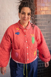 Lowie Seersucker Applique Red Jacket - The Mercantile London
