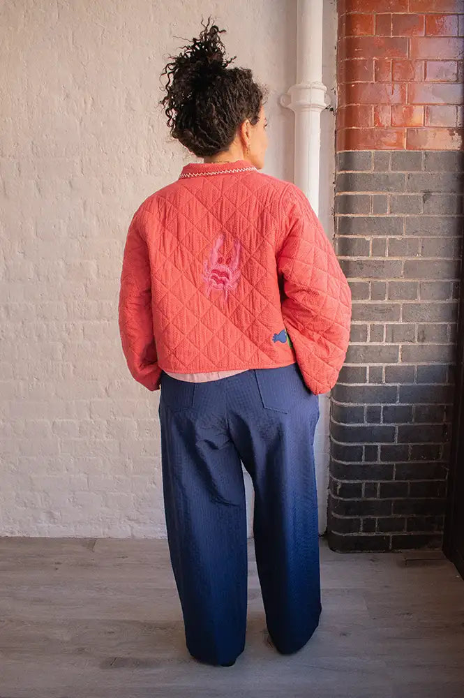 Lowie Seersucker Applique Red Jacket - The Mercantile London