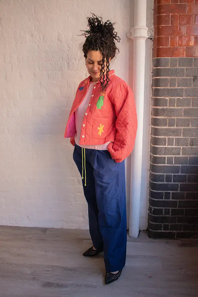 Lowie Seersucker Applique Red Jacket - The Mercantile London