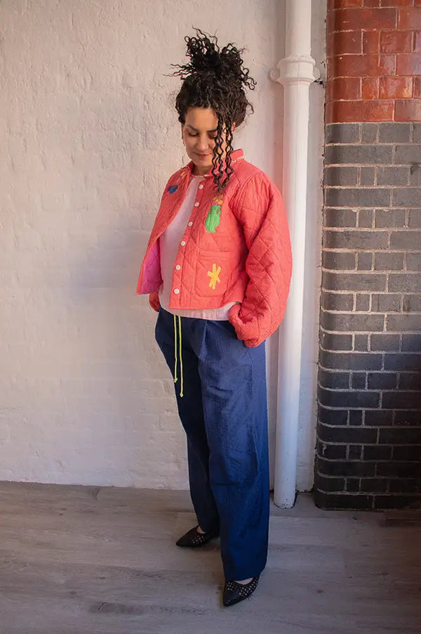 Lowie Seersucker Applique Red Jacket - The Mercantile London