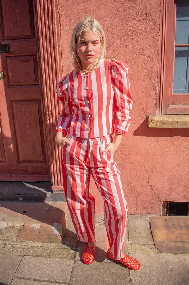 Sophie + Lucie Red Lantern Stripe Jacket - The Mercantile London