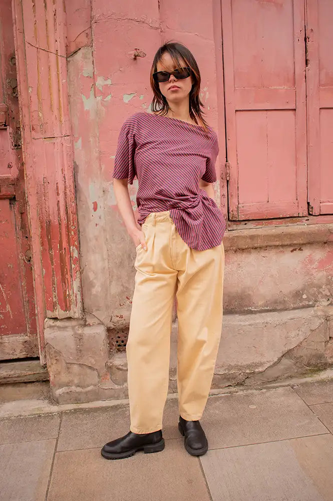 Sophie + Lucie Boyfriend Yellow Twill Jeans - The Mercantile London