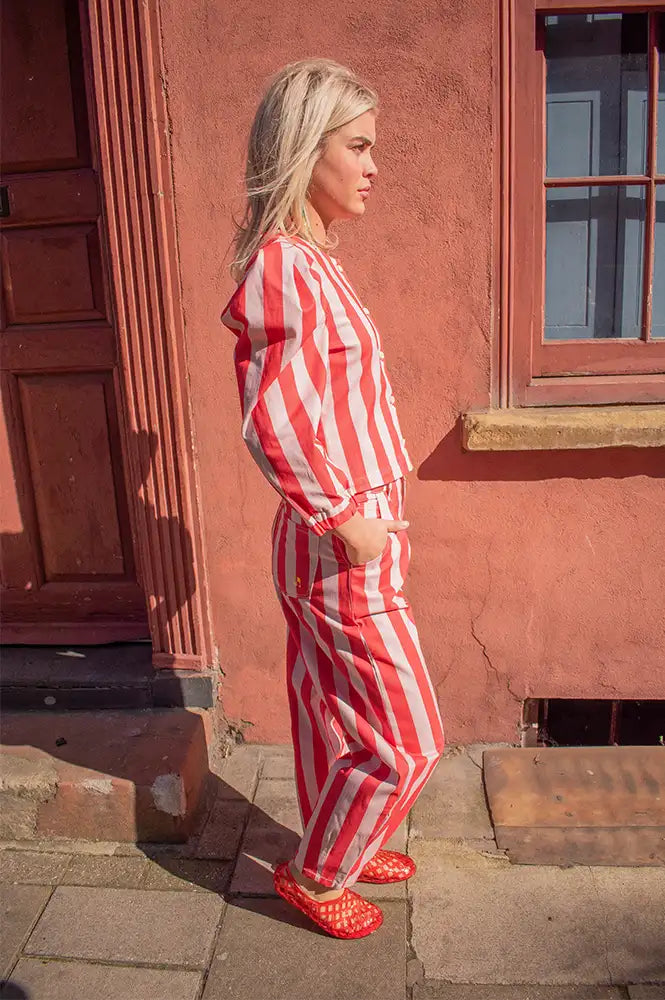 Sophie + Lucie Boyfriend Barras Red Stripe Jeans - The Mercantile London