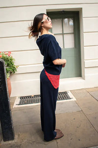 ICHI Luls Total Eclipse Navy Knitted Trousers