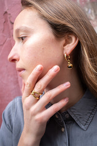 Lunar Sculptural Cross Ring - The Mercantile London