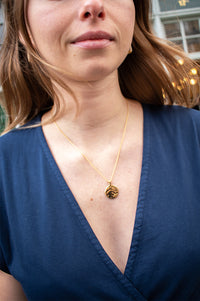 Lunar Molten Hammered Disc Chain Necklace - The Mercantile London