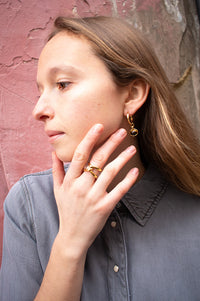 Lunar Sculptural Cross Ring - The Mercantile London