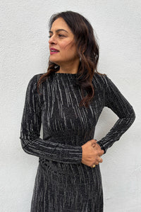 Stella Nova Silver Lurex Jersey Maxi Dress - The Mercantile London