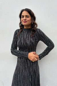 Stella Nova Silver Lurex Jersey Maxi Dress - The Mercantile London