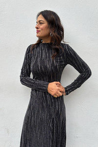 Stella Nova Silver Lurex Jersey Maxi Dress - The Mercantile London