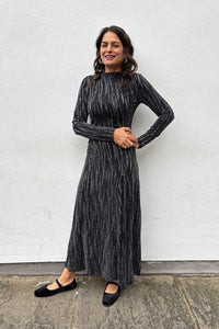 Stella Nova Silver Lurex Jersey Maxi Dress - The Mercantile London