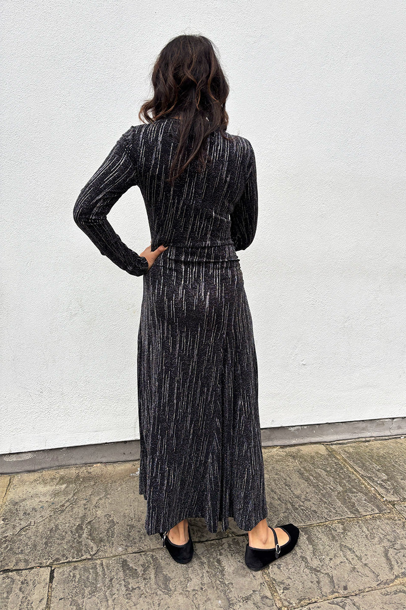 Stella Nova Silver Lurex Jersey Maxi Dress - The Mercantile London