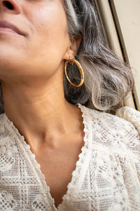 Luv AJ Amalfi Gold Tube Hoops - The Mercantile London