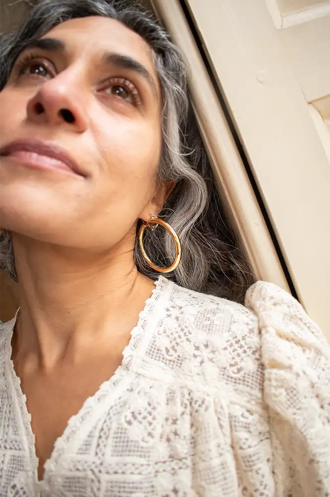Luv AJ Amalfi Gold Tube Hoops - The Mercantile London