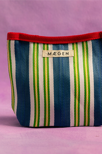 MÆGEN Red, Blue & Green Striped Pouch - The Mercantile London