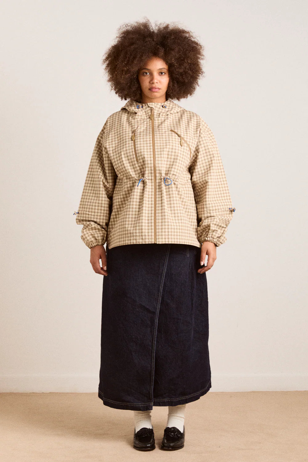 Damson Madder Matilda Brown Gingham Raincoat
