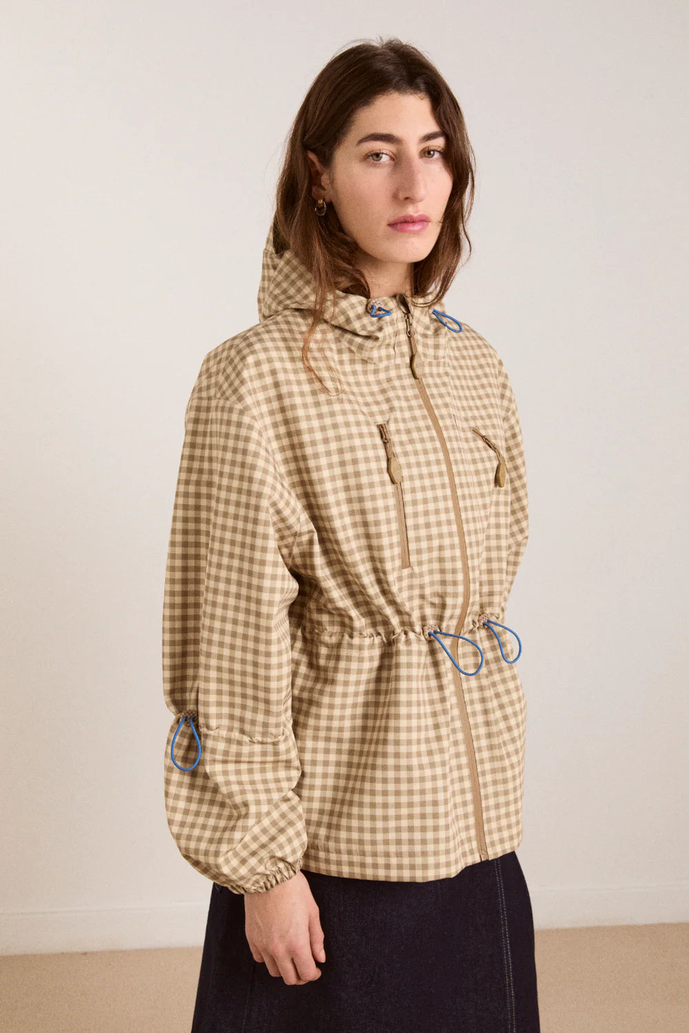 Damson Madder Matilda Brown Gingham Raincoat