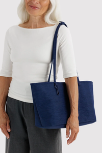 Baggu Navy Mix Medium Nylon Reversible Tote Bag
