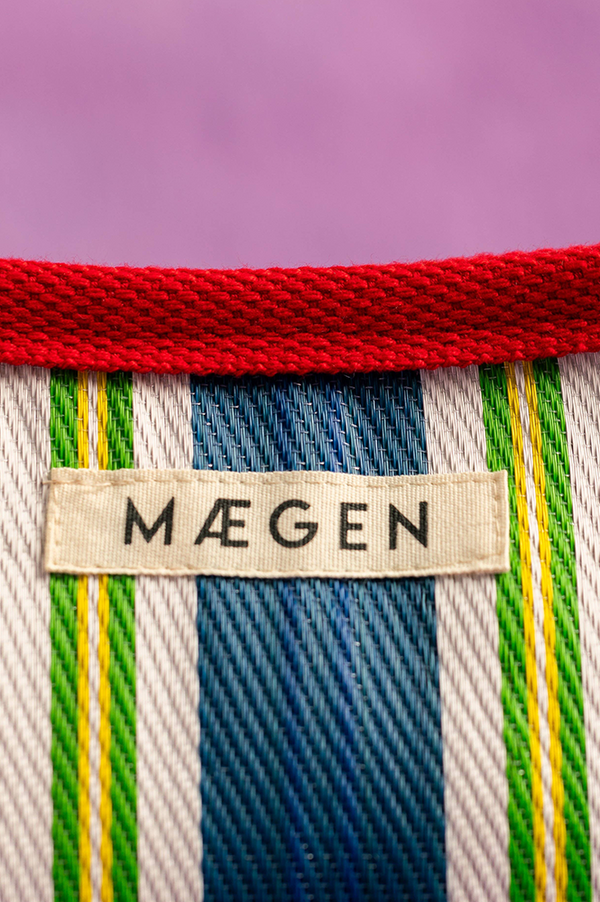 MÆGEN Red, Blue & Green Striped Pouch - The Mercantile London
