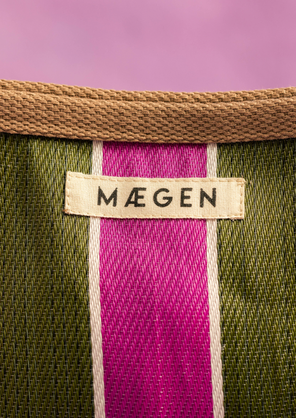 MÆGEN Brown, Olive & Pink Striped Pouch - The Mercantile London