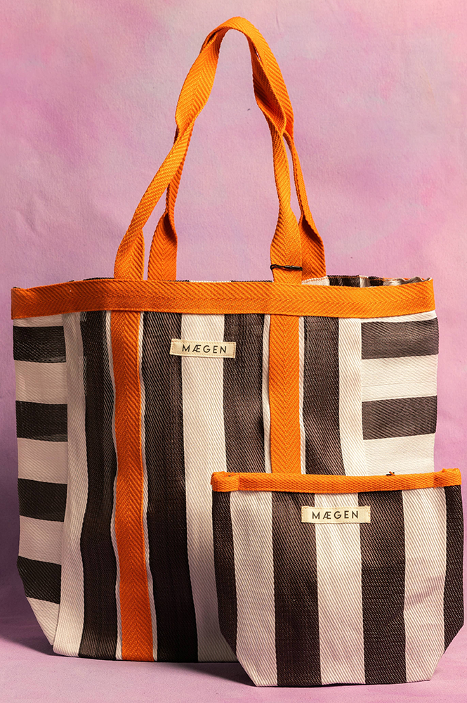 MÆGEN Orange, White & Aubergine Everywhere Bag - The Mercantile London