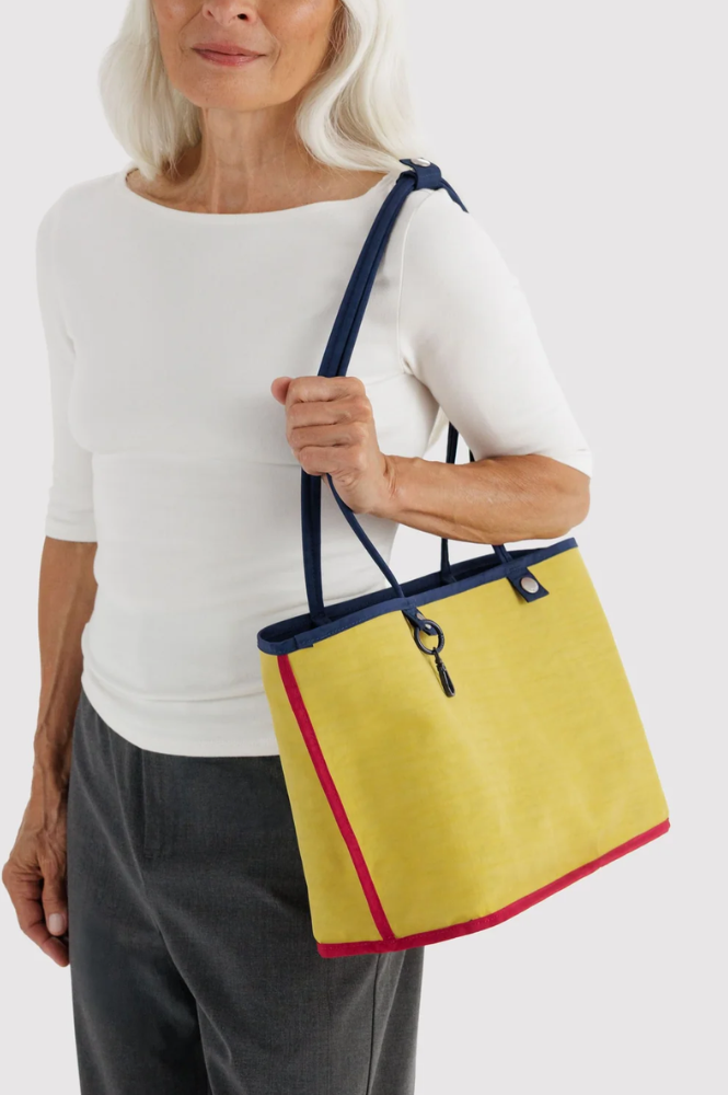 Baggu Navy Mix Medium Nylon Reversible Tote Bag