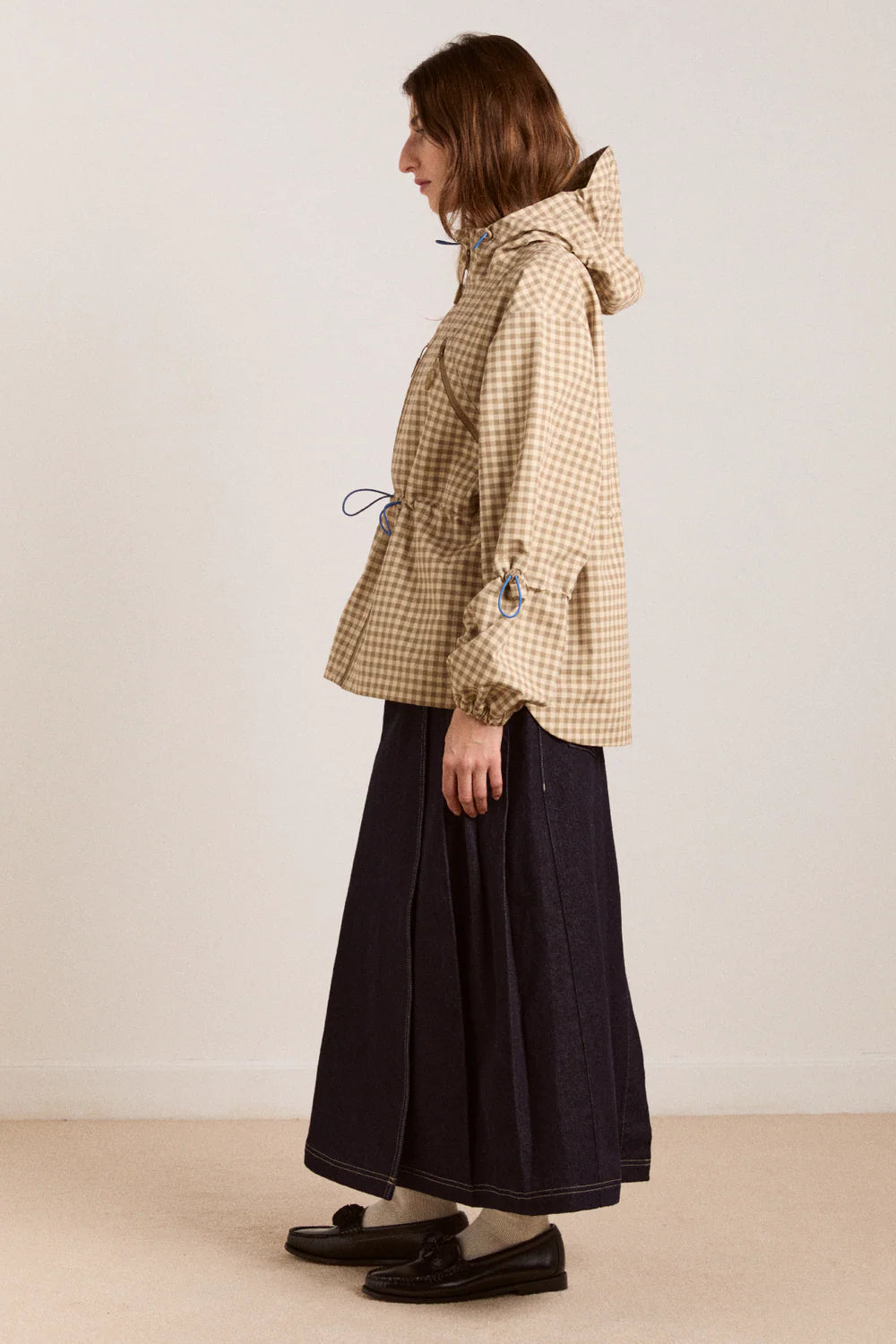 Damson Madder Matilda Brown Gingham Raincoat