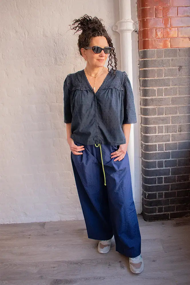 M.A.B.E Brea Navy Blouse - The Mercantile London