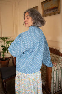 M.A.B.E Jenna Blue Quilted Print Jacket - The Mercantile London
