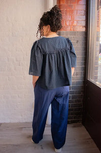 M.A.B.E Brea Navy Blouse - The Mercantile London